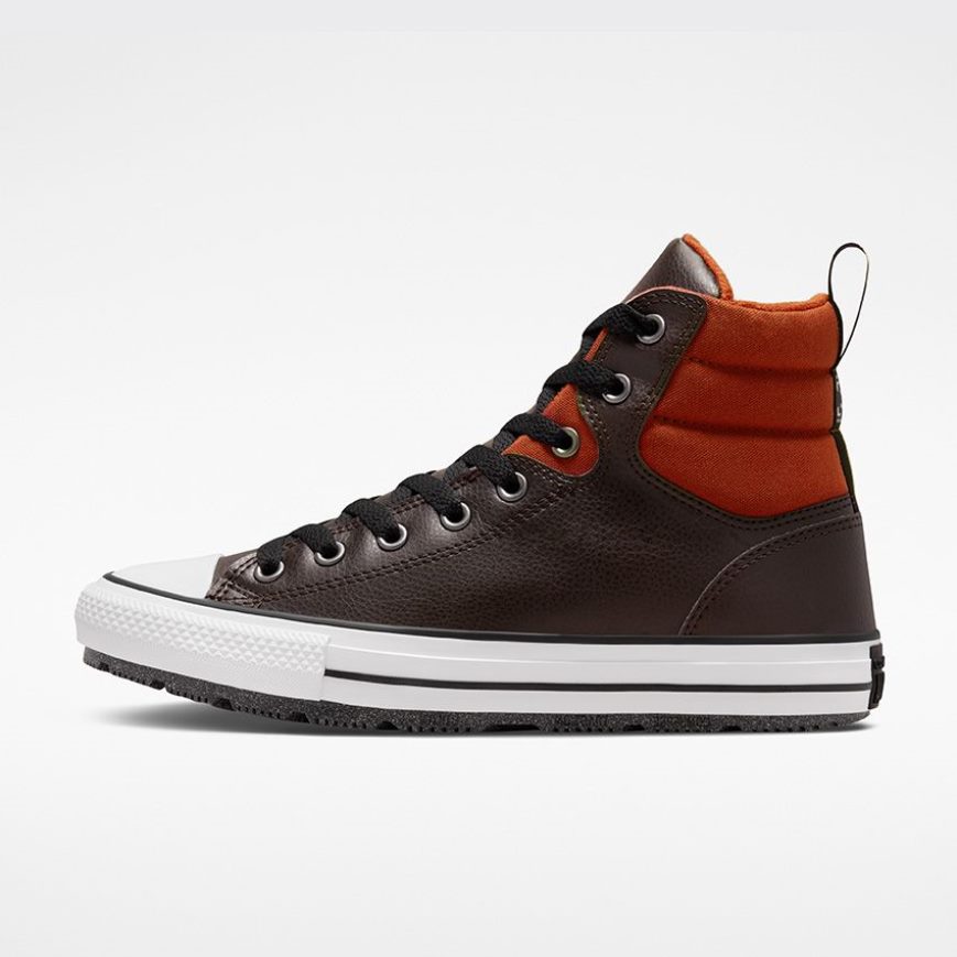 Men's Converse Chuck Taylor All Star Berkshire Water Resistant High Top Winter Boots Brown / Orange / Black | AU 186E3T